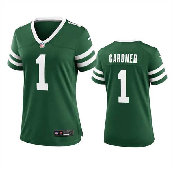 Womens New York Jets #1 Sauce Gardner Green 2024 Stitched Jersey Dzhi->women nfl jersey->Women Jersey